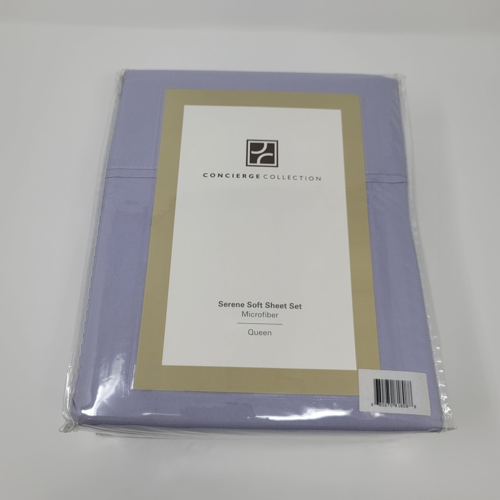 Concierge Collection Queen 6 Pc Soft Sheet Set Lavender Bedding‎ Microfiber New